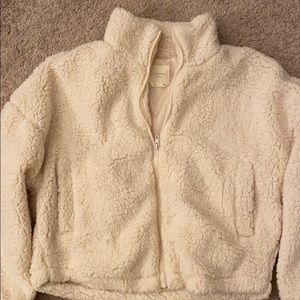 White fluffy sweater